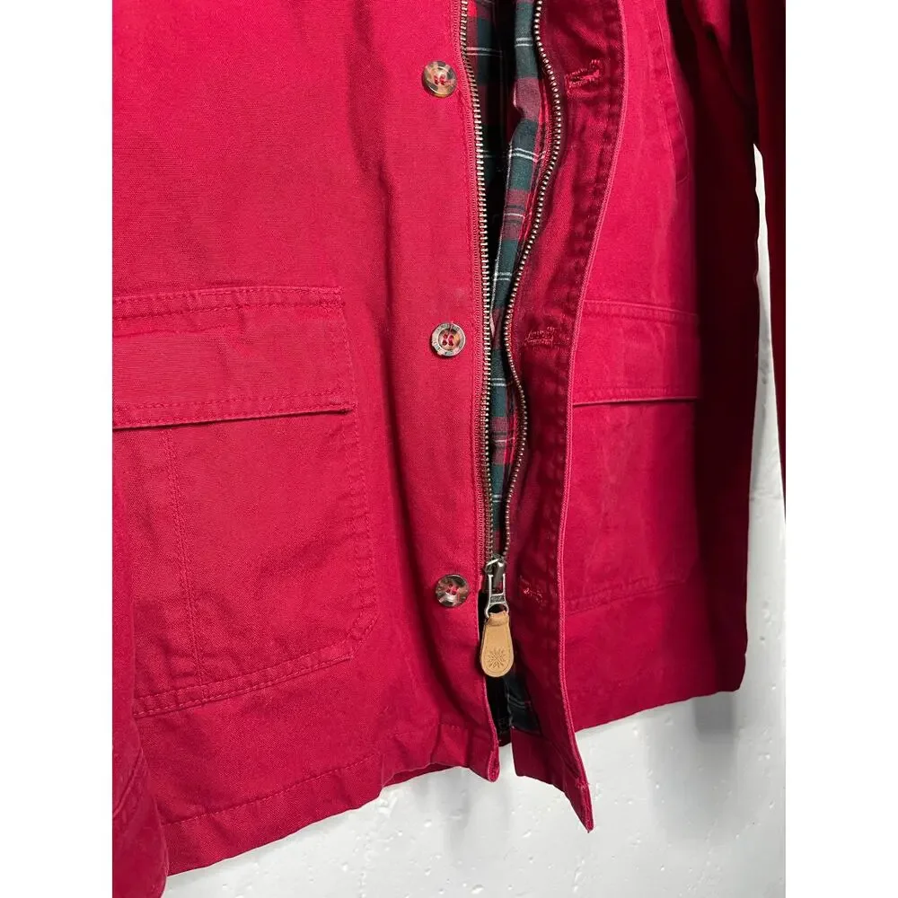E Land Kids Red Barn Chore Coat Full Zip Size 12
